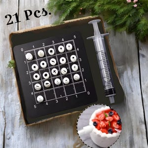 Miniature Size Dessert Frosting Decorating Kit | Tips and Syringe Cream & Whipped | Mini Nozzle for Clay | Cold Porcelain|Decoden Piping Tip image 5