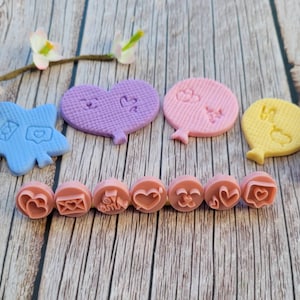 Kit Carimbos love-Polymer Clay Stamp -  Polymer Clay stamp Tools - Clay stamps for pottery tools - Texturizer Clay Embossing Stamp.