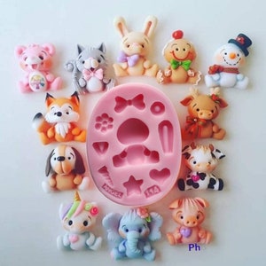 Multifunction silicone Mold, Molde Multifuncion, polimero arcilla, porcelain cold, assorted ornaments, polimer clay, image 1