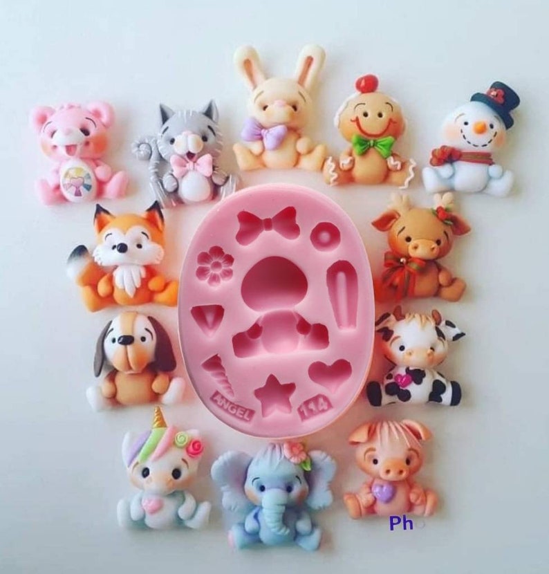 Multifunction silicone Mold, Molde Multifuncion, polimero arcilla, porcelain cold, assorted ornaments, polimer clay, image 1