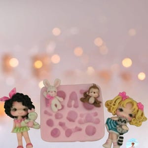 Cute animal silicone mold | Miniature Molds Great for Epoxy Resin | Polymer Clay Miniature | Silicon Mold Jewelry Miniature Animal Figure