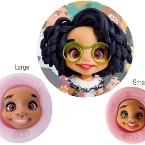 Flexible face silicone mold | Encanto Inspired Mirabel | Silicone mold doll | Resin Mold for Arts and Crafts | Doll head Silicone Mold