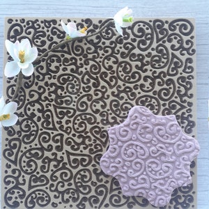 Embosser Stamp | Ceramic Earring Supplies | Rubber Texture sheet Mat for polymer clay| Clay stamp |Texture mat | Polymer Clay Tools