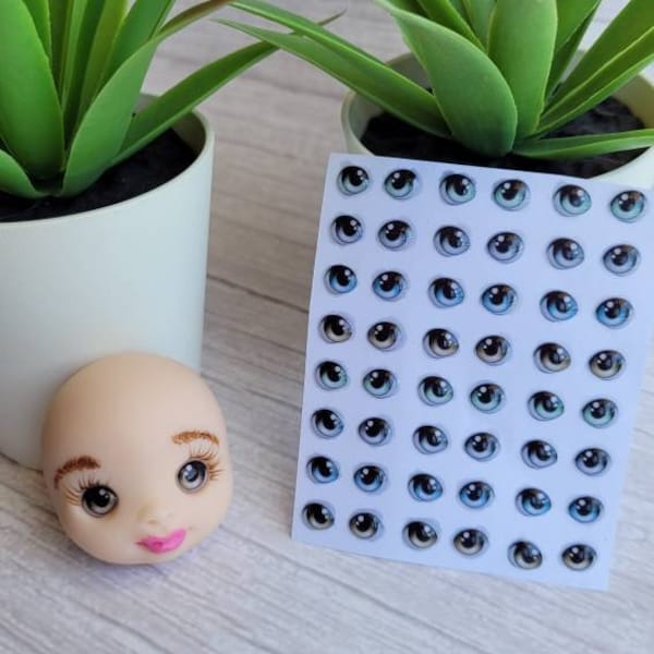 Eyes 3D Stickers,Ojos 3D ojos autoadhesivos ,cold porcelain,porcelana fria,foam art, crafts for dolls,adhesive sticker3d.