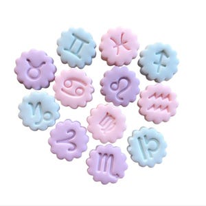 Lot de 12 tampons signes du zodiaque en argile, tampons en pâte polymère, porcelaine à froid et fondant, tampons horoscope