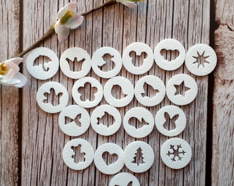 Clay Extruder Discs Set 20 |  Extruder Form Disc For Polymer Clay, Porcelain Cold | Extruder Discs Circle |  Polymer Clay Fondant Tools