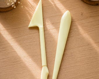 Juego de 2 herramientas de doble punta para modelar arcilla polimérica. Herramientas para tallar, modelar, trabajar con cerámica, fondant y decorar pasteles. Juego de herramientas de plástico.