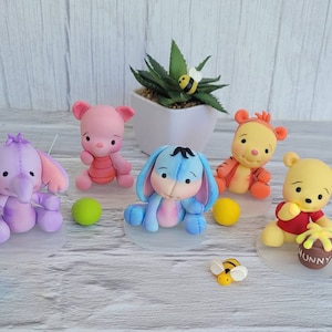 Winnie the Pooh figures Clay, Porcelain cold winnie pooh Decoration room Winnie The Pooh Style Cake Topper winnie pooh Birthday, baby shower