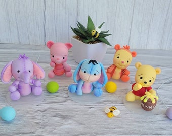 Winnie Puuh Figuren aus Ton, Porzellan Kalt Winnie Pooh Deko Zimmerdekoration Winnie The Pooh Style Cake Topper Winnie Pooh Geburtstag, Babyparty