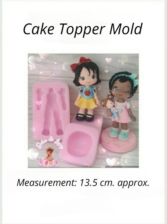 Face tête silicone Moule 2D barbie poupée moule fille fondant - France
