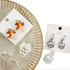 Spooky Halloween Skull & Ghost Clay Cutter Set, Clay Cutter Spooky Clay Cutter Scary Clay Cutter Embossed Stud
