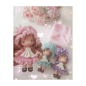Bailarina G Molde de silicona, molde polímero arcilla, porcelana gome pasta, Silicone Mold Ballerina G.