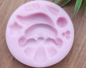Molde de silicona con cara de Papá Noel / Molde de Papá Noel navideño / Molde de adorno de Papá Noel / Arcilla polimérica navideña / Regalo navideño / Adornos de arcilla