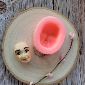Flexible face silicone mold doll men, silicone mold face men.
