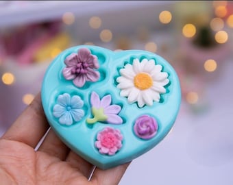 Scheam 2 Pieces Tropical Flowers Silicone Molds,Hibiscus Flower Fondant Mold ,Palm Leaf Candy Molds,Turtle Leaves Shape Resin Tools,for Cake Decorating Cupcake Topper Birthday Party Pink