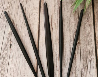 Herramientas negras para esculpir / Herramienta de esculpir de doble punta de acero inoxidable / Juego de esculpir liso / Herramienta de tallado / Herramientas para esculpir cerámica de arcilla
