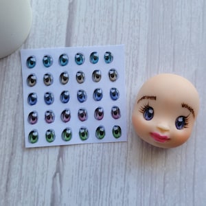 Eyes 3D Stickers,Ojos 3D ojos autoadhesivos ,cold porcelain,porcelana fria,foam art, crafts for dolls,adhesive sticker3d.