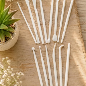 14 pcs.Double ended,Polymer Clay Sculpting Tools. Carving, Modeling, Pottery, Fondant Modeling, Cake Decoration Tools. Plastic Tool Set.