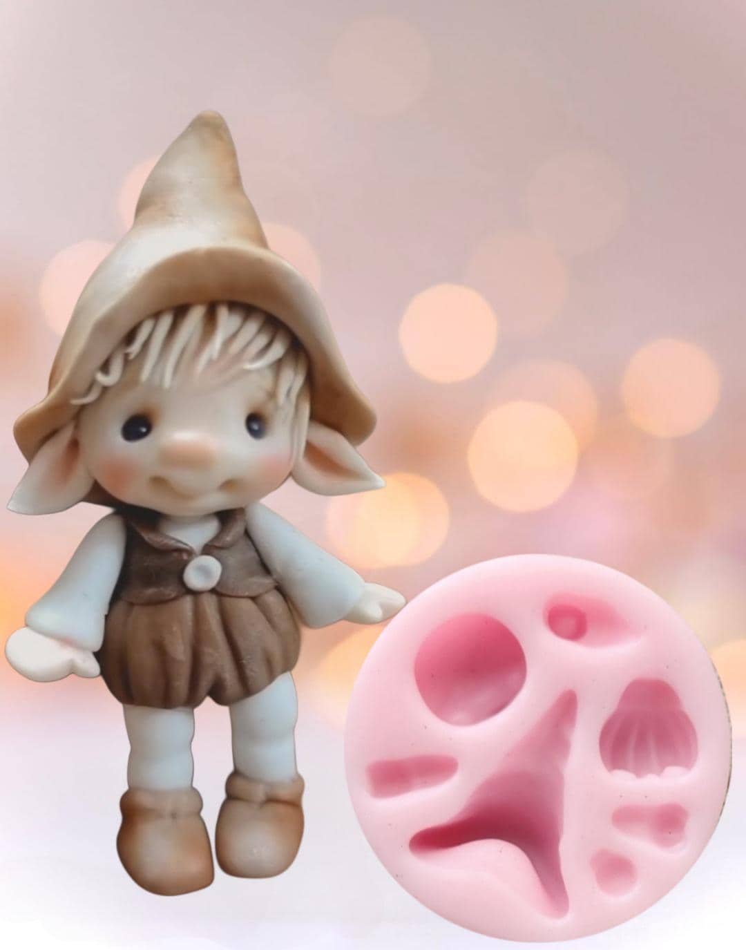 Silikonform Mini Elfen | Niedliche kleine Elfen | Fimo Form |  Silikonform Weihnachtselfe | Ton Urlaub Form |Multifunktions-Tonform