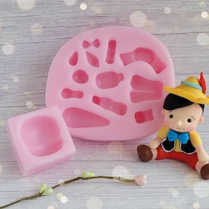 Silicone mold Multi- Character, pinocho silicone mold,  Pinocchio silicone mold.