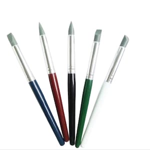 5-Piece Silicone Modeling Brush Set - Clay Sculpting Tools for Polymer Clay - Kit of 5 Pincers Modeladores for Modeling Clay Rubber Brushes.
