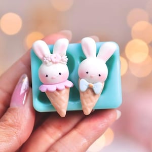 Silicone Molds Bunny&#39;s Earring | Bunny Rabbit Silicone Molds |Jewelry Supplies |Bunny Polymer Clay Cutter| Easter Silicon Mold
