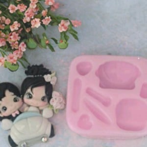 Silicon mold polymer clay boyfriends car, silicone mold flexible porcelain cold, Cute beetle Silicone, Characters Mold, Mold Clay dolls