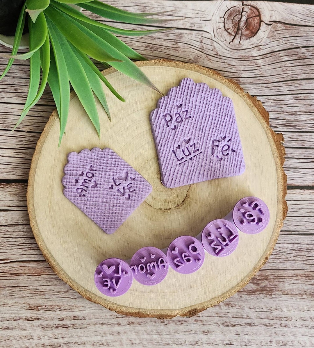 Beautiful Words Clay Stamps Polymer Clay Stamps Set of 5 Etsy