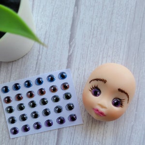 Eyes 3D Stickers,Ojos 3D ojos autoadhesivos ,cold porcelain,porcelana fria,foam art, crafts for dolls,adhesive sticker3d.