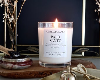 Palo Santo Botanical Soy Candle, All Natural - Vegan - Artisanal Candle