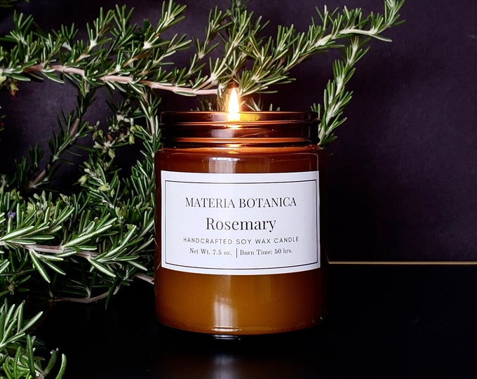 Rosemary Botanical Aromatherapy Soy Candle, All Natural-100% Essential Oil