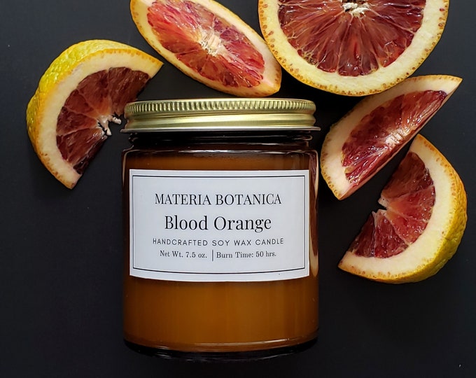 Blood Orange Botanical Aromatherapy Soy Candle, All Natural-100% Essential Oil