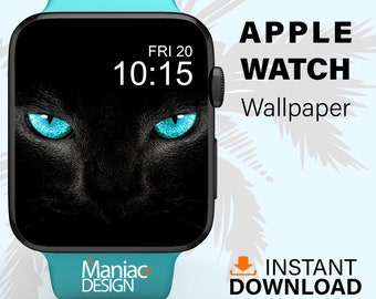 Apple Watch Wallpaper Halloween Spooky Wallpaper Cat Eyes Apple Watch Wallpaper Download - PNG
