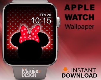 Apple Watch Wallpaper Red Mickey Mouse Wallpaper Apple Watch Face Minnie  Wallpaper Download - PNG