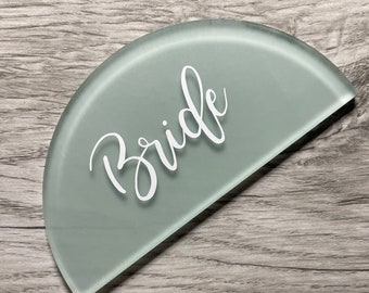 Sage Green Wedding Name Places, Handmade Beautiful White Font on Frosted Sage,  Perfect for weddings parties baby shower Hen do’s