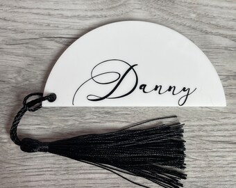 White and Black Acrylic Name Place - Wedding - Party - Celebration - Name Places - Bridal Shower - Anniversary