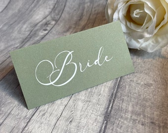 Sage Green Card Name Places - Wedding - Party - Celebration - Bridal Shower - Baby Shower - Name Cards