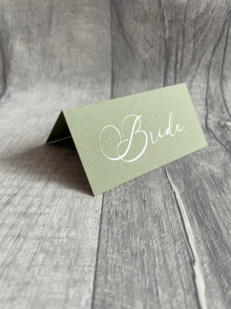Sage Green Card Name Places Wedding Party Celebration Bridal Shower Baby Shower Name Cards image 5