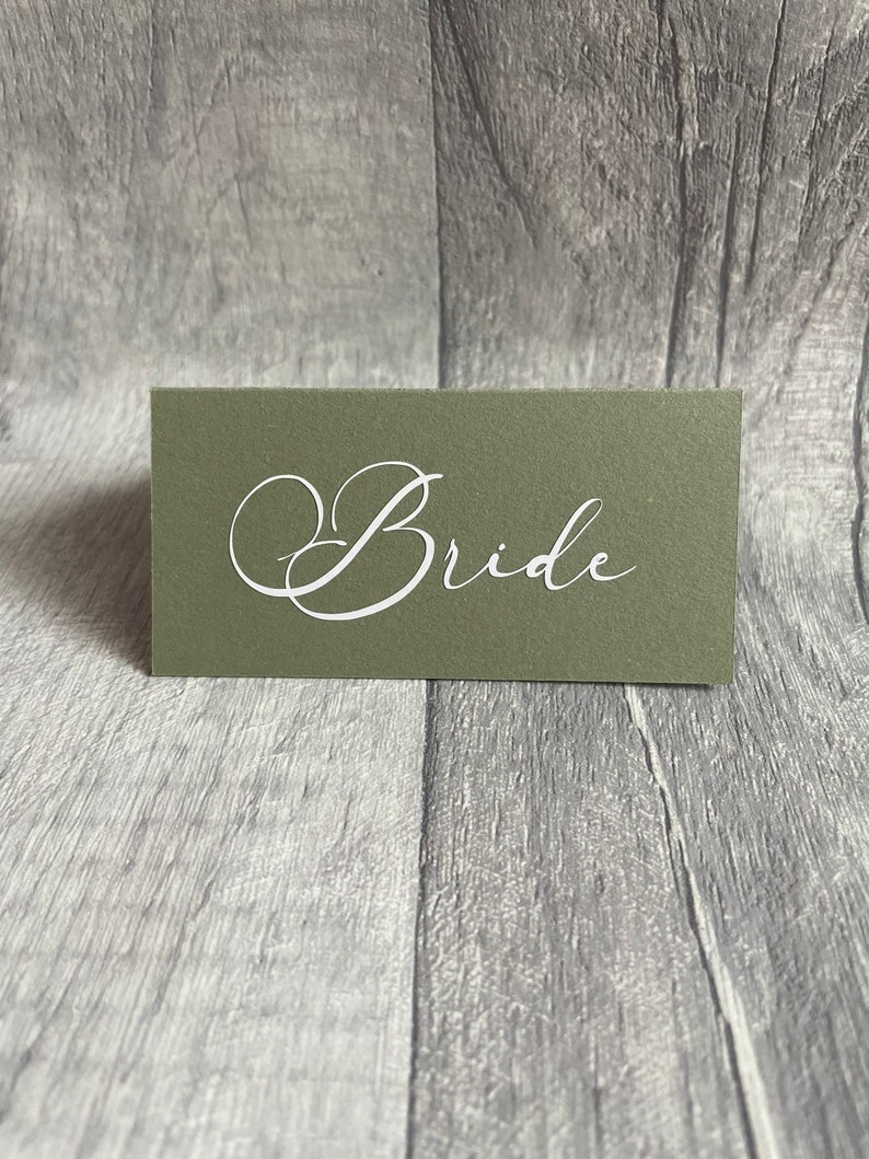 Sage Green Card Name Places Wedding Party Celebration Bridal Shower Baby Shower Name Cards image 7