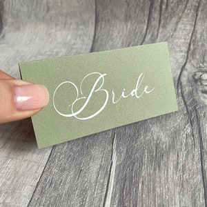 Sage Green Card Name Places Wedding Party Celebration Bridal Shower Baby Shower Name Cards image 6