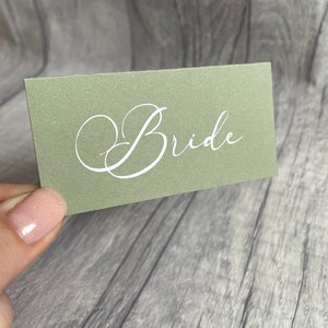 Sage Green Card Name Places Wedding Party Celebration Bridal Shower Baby Shower Name Cards image 2