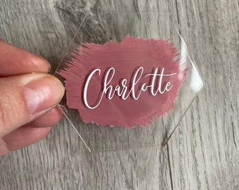 Blush Acrylic Name Places - Perfect for Weddings - Bridal Showers - Baby Shower - Party - Celebration