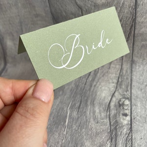 Sage Green Card Name Places Wedding Party Celebration Bridal Shower Baby Shower Name Cards image 4