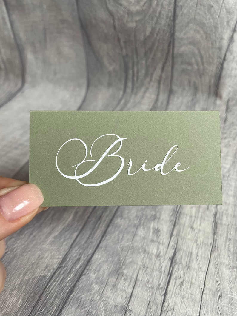 Sage Green Card Name Places Wedding Party Celebration Bridal Shower Baby Shower Name Cards image 3