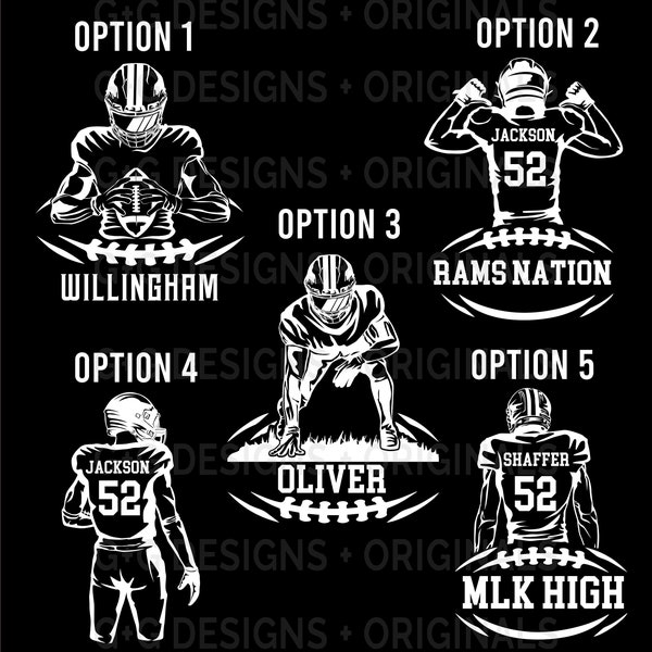 Football Car Decal Etsy