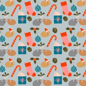 Christmas Guinea Pig Wrapping Paper, Illustrated Colourful Pet Gift Wrap