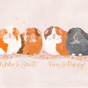 Aangepaste digitale illustratie cavia