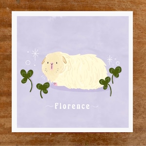 Gedrukte add-on voor een op maat gemaakt cavia-gedrukt portret. Koop dit als aanvulling op een aangepast portret
