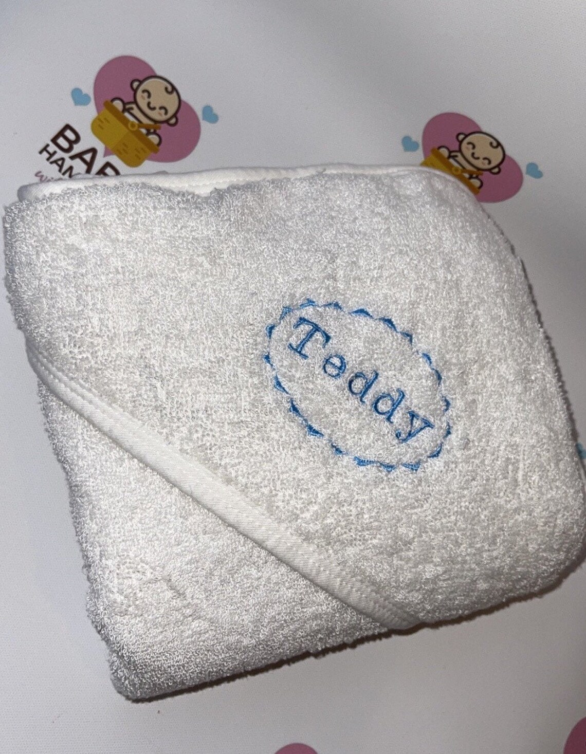 Soft embroidered baby bath towel Etsy