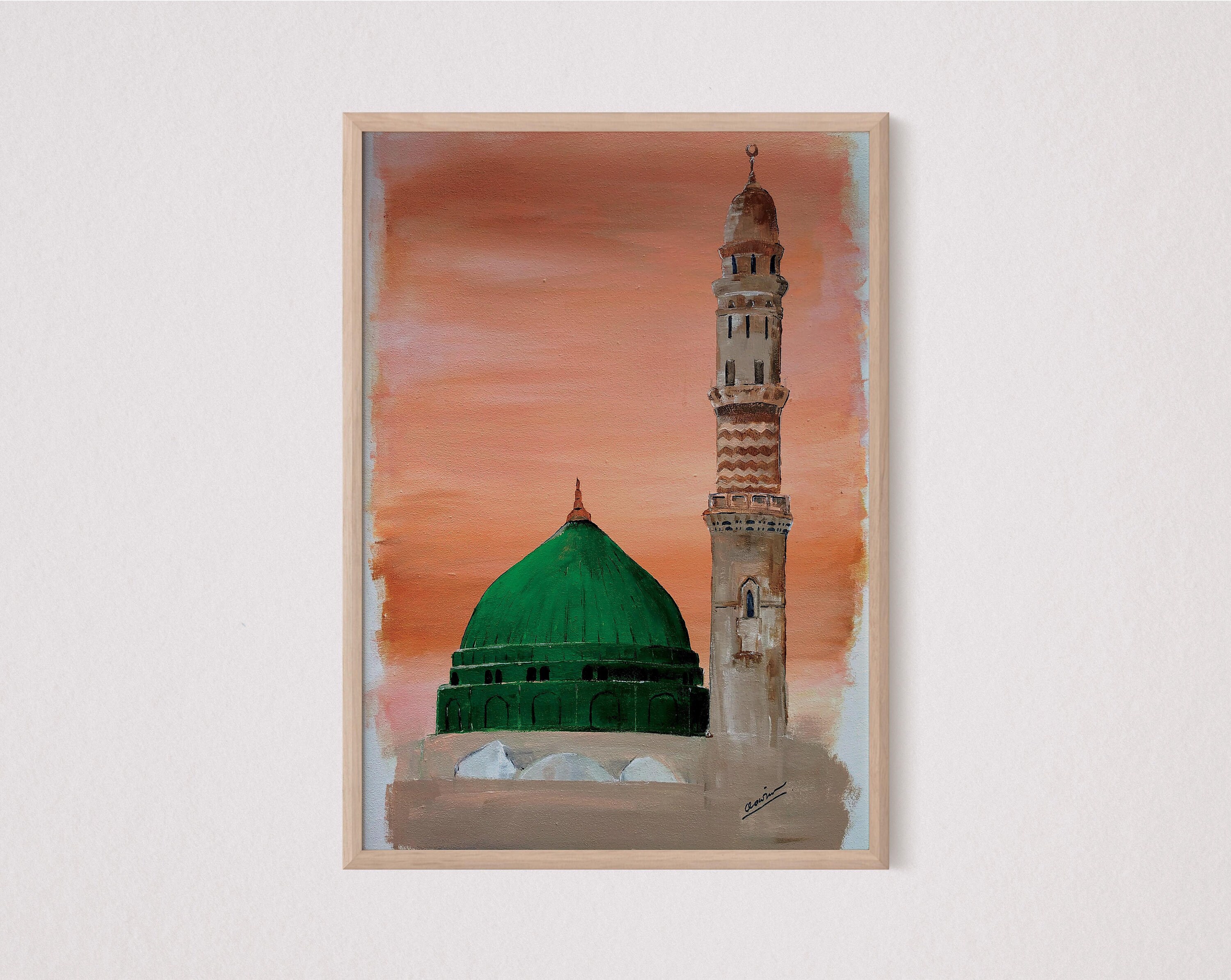 Masjid Nabawi Green Dome Art Print